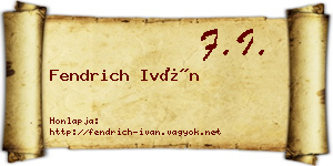 Fendrich Iván névjegykártya